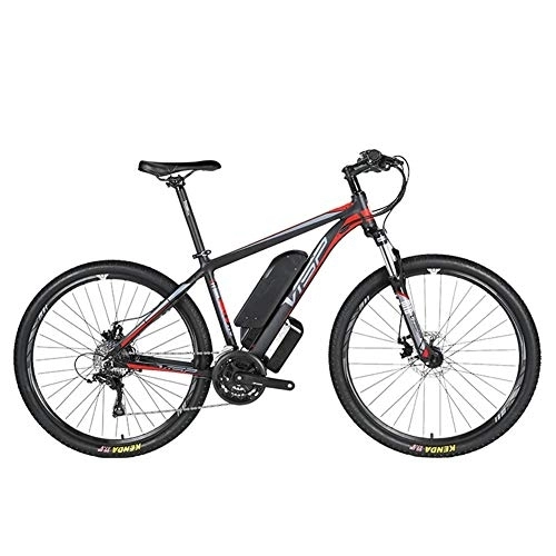Vélos électriques : D&XQX VTT électrique (26-29 Pouces), avec Grande Amovible Capacité Lithium-ION (36V 250W), vélo électrique 24 Speed ​​Gear et Trois Modes de Travail, Rouge, 27.5 * 17in