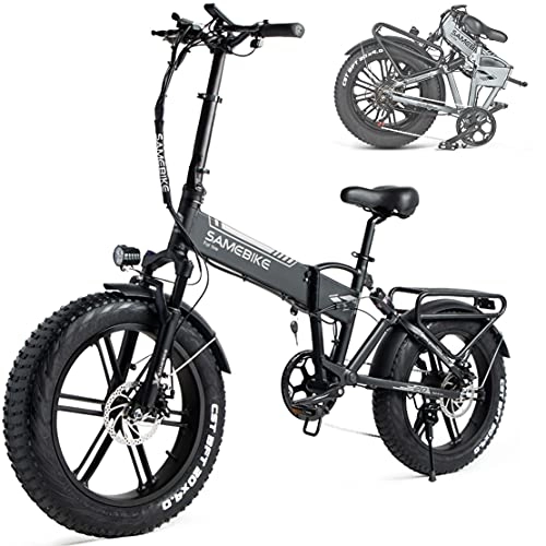 Vélos électriques : DDCHH Vélo électrique Pliant Premium 48V 10Ah Roues de 20 Pouces, Adulte Pliant de Scooter électrique Intégré Phares à LED, Vélo Électrique Jusqu'à 25km / h, Black