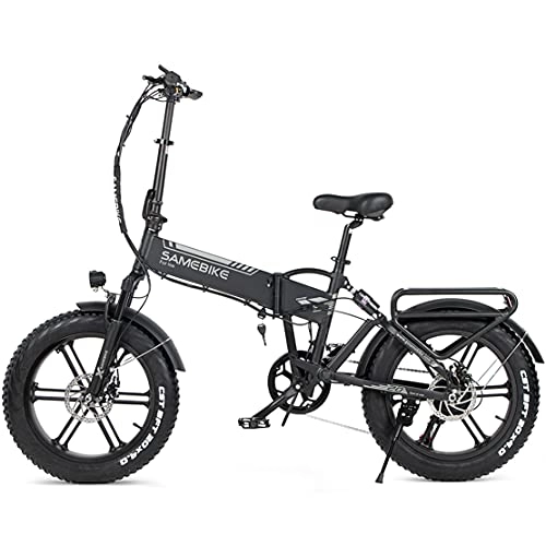 Vélos électriques : DDCHH Vélo électrique Pliant XWXL09 20 Pouces, Vélo de Montagne électrique Jusqu'à 25km / h, 500W / 48V 10AH Batterie Lithium Rechargeable, Plage Neige Vélo Ebike, Black