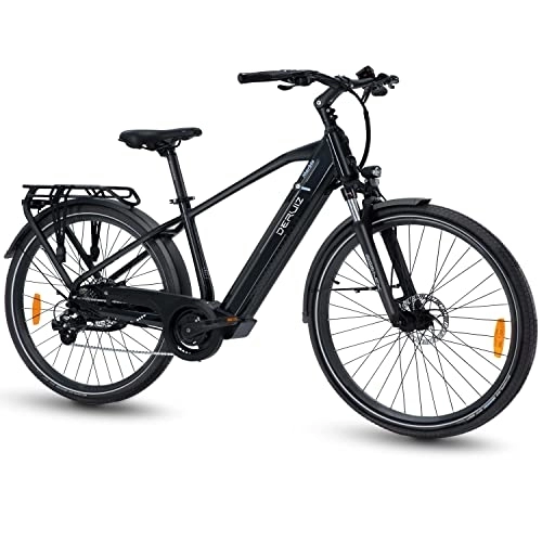 Vélos électriques : DERUIZ Vélo électrique 28", Marble, Quartz, 250 W, Bafang arrière, 7 vitesses Shimano 48 V644 WH - Tube inférieur amovible - Batterie Bluetooth Display City / Commute / Road / Adulte