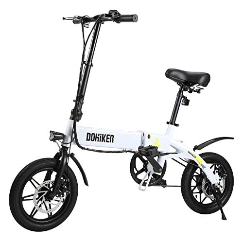 Vélos électriques : Dohiker Vélo électrique Pliant eBike Montagne Vélo Vélomoteur Li-ION Batterie 7.5Ah 36V 14 Pouces Roues Durable 3 Modes avec LED Affichage Numérique Port USB