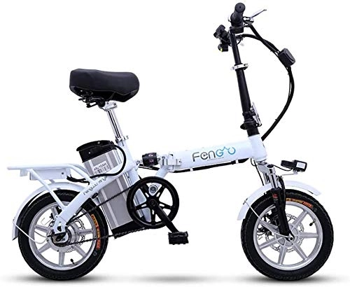 Vélos électriques : Drohneks 14 Pouces vélo électrique Pliant, Batterie au Lithium en Alliage d'aluminium e vélo Adulte vélo électrique Portable Batterie Amovible