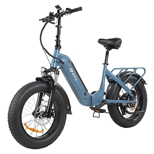 Vélos électriques : DYU FF500 Vélo électrique Fat Tire, vélo électrique pliant de 20", batterie au lithium 48 V 14 Ah 18650 LG, moteur haute vitesse, système d'amortissement, affichage LED multifonction