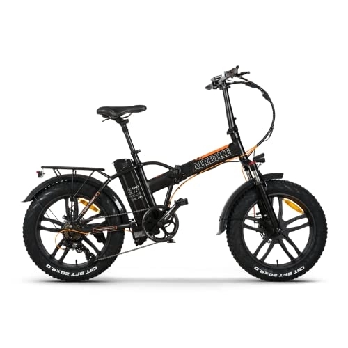 Vélos électriques : E-Bike Fold Black, Vélo électrique Pliant Unisexe Adulte, Noir, Airbike