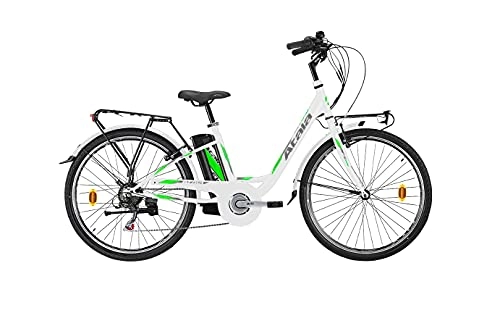 Vélos électriques : E-Bike modèle 2021 Pédale assistée Atala E-Way 26 6 V 360 WHT / Green MT D41 Taille XS