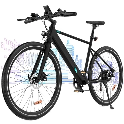Vélos électriques : ELEKGO Vélo électrique de Ville avec Batterie au Lithium Amovible 36V 12ah, Cadre en Alliage d'aluminium, vélo de Montagne électrique à 7 Vitesses, autonomie 40-80km