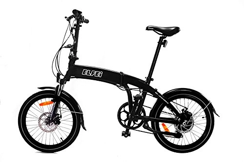 Vélos électriques : ELFEi Vlo lectrique de ville pliable - Avec moteur sur la roue arrire de 250W et batterie Li-Ion 36V, 10, 2Ah, 367Wh