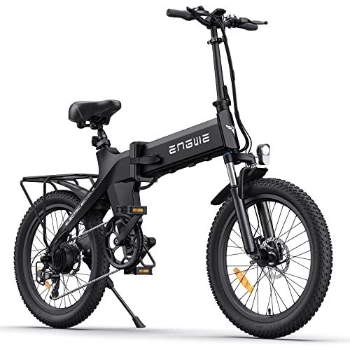 Vélos électriques : ENGWE C20 Pro Vélo électrique E-Bike avec pneu 20" 3.0 Fat Tire, Batterie 36V 15.6Ah , 250W autonomie jusqu'à 40-120 km, Vélo pliant tout-terrain à 7 vitesses , Vélo de ville (Noir)