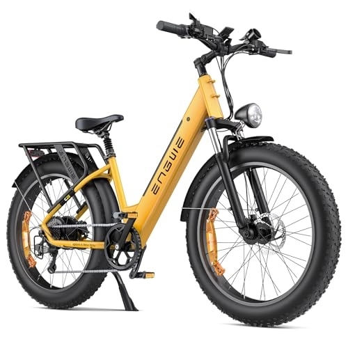 Vélos électriques : ENGWE E26 Vélo Électrique Femme et Homme 26 * 4, 0 Pouces Large Ebike, VTT électrique de 250W, Batterie de 48V 16Ah-Autonomie Gusqu'à 140 km, Vitesse-7, Suspension Double