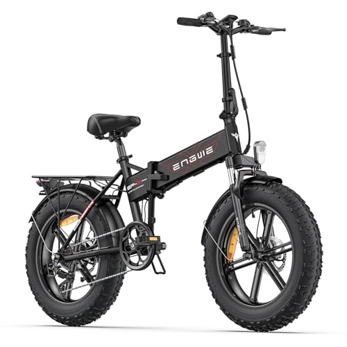Vélos électriques : ENGWE Vélo électrique Pliable 20 "× 4.0" VTT Fat Bike 7 Vitesses avec Batterie Amovible 48V 13Ah Vélo électrique Tout-Terrain & VTT & Plage & Neige (Noir) (Noir)