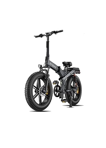 Vélos électriques : ENGWE X20 Vélo électrique pliable avec 20" x 4.0 Fat Tire Dual Batterie Amovible 48V14.4AH / 7.8AH Lange 120 km, 3 Triple Suspension Shimano 8 Vitesses All Terrain Ebike (Noir, X20)
