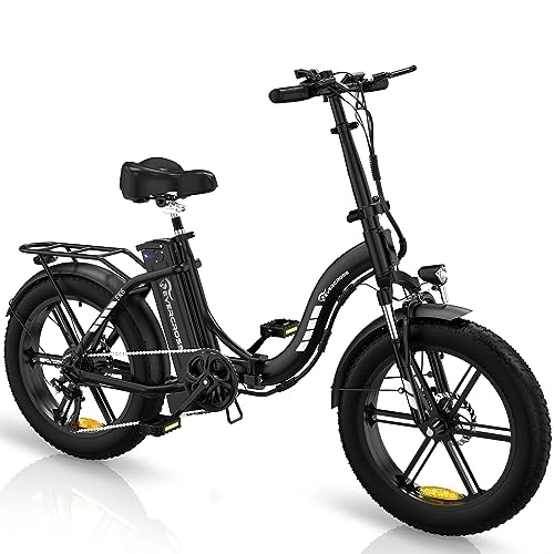 Vélos électriques : EVERCROSS EK6 Vélos Electriques de Montagne Adultes, VTT Electrique Pliable avec 20" x 4.0 Gros Pneu, avec 7 Vitesses, 48V 15Ah Batterie, 250W Moteur, 33, 2kg Poids, Double Amortisseur