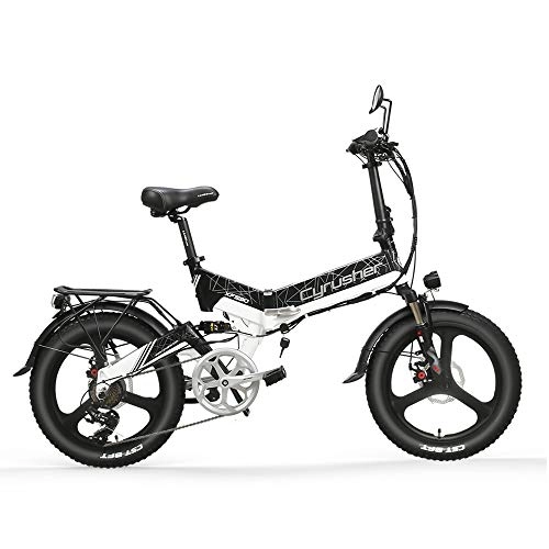 Vélos électriques : Extrbici Vélo de Ville Electrique Pliable 500W 48V 10Ah avec Batterie Interne Amovible Pneus 20" avec Feux Avant et Arrière et Siège XF590-Blanc3
