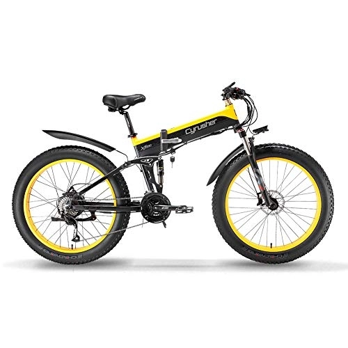 Vélos électriques : Extrbici Vélos Electriques pour Adultes Pliable Big Tire 48V 12.8AH avec des Phares à LED
