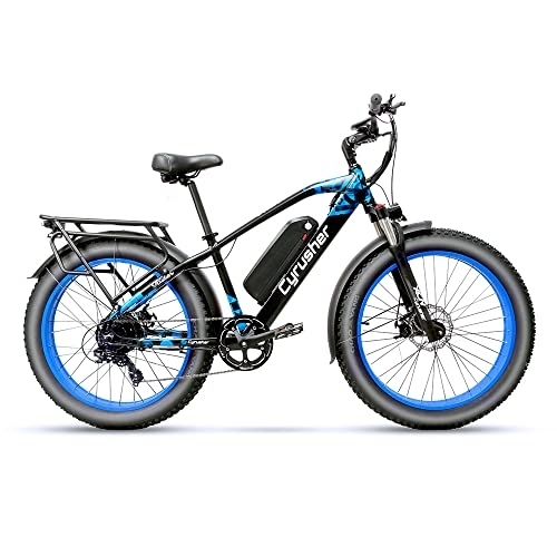 Vélos électriques : Extrbici Vélos Electriques pour Adultes Vélos Outdoor Riding Pneus Larges de 6 Pouces VTT Adulte 48V 16AH XF650 Blue