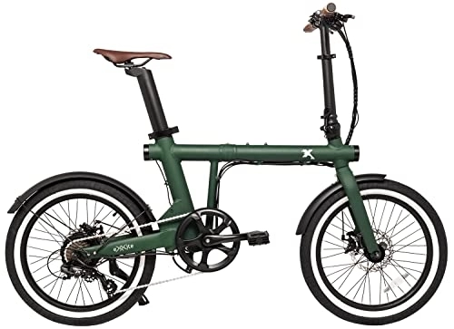 Vélos électriques : eXXite XS-Batterie STD-British Green Vélo électrique Pliable Mixte Adulte, Vert, Compacto