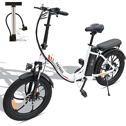 Vélos électriques : Fafrees F20 Vélo électrique pliable 20" avec feu arrière conforme à la norme StVZO, batterie 250 W 36 V 16 Ah avec super capacité, Shimano 7S Vélo de ville électrique 20" x 3.0 Fat Tire