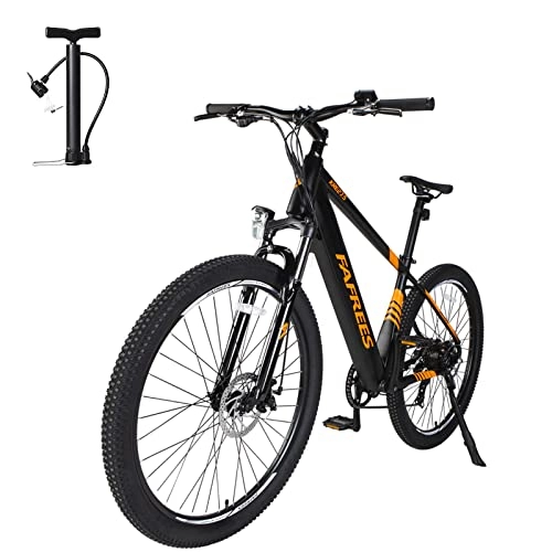 Vélos électriques : Fafrees KRE27.5 [Officiel] Conforme à la StVO. E Bike VTT Femme 27, 5" 250W Vélo Pedelec VTT City Ebike Homme avec Batterie 36V 10Ah, Vélo électrique Shimano 7S pour 120kg 165-198cm Orange