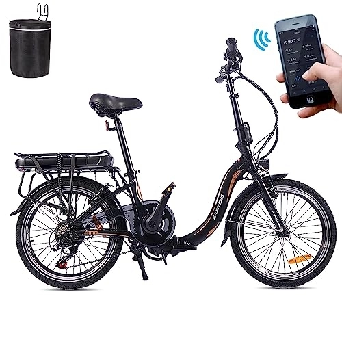Vélos électriques : Fafrees Vélo électrique pliable de 20 pouces avec application Bluetooth, 250 W, 36 V, 10 Ah, vitesse maximale 25 km / h, convient pour les femmes et les adultes