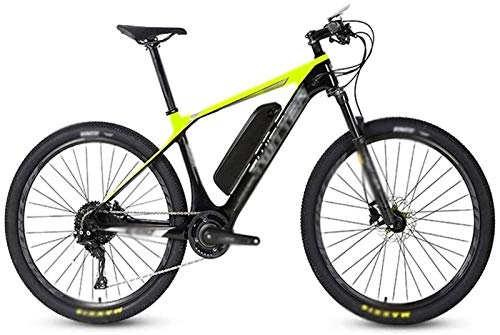 Vélos électriques : Fangfang Vélos électriques, 26 Pouces Fibre de Carbone Vélos électriques, Commande d'affichage numérique LCD VTT Batterie Lithium 36V13Ah vélos extérieur Vélo, Bicyclette (Color : Yellow)
