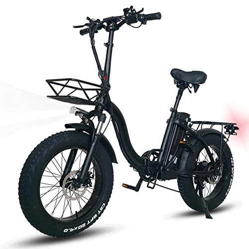 Vélos électriques : Fat Bike Electrique 20 Pouces, Vélo Électrique Pliable à Entrée Basse, Batterie Lithium 720Wh (48 V 15Ah), 48V Moteur sans Balais 85N.m, Kilométrage de Recharge Jusqu'à 90KM avec Clignotant