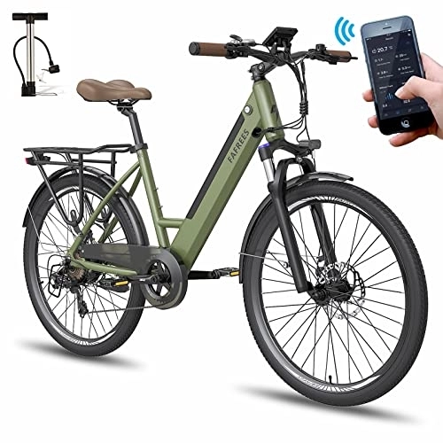 Vélos électriques : Fatbike F26-PRO Vélo pour femme avec application E Bike 26" 250W E Vélo électrique pour homme 42N.m VTT électrique avec batterie 36 V / 10 Ah Shimano Pedelec e Bike Femme 120 kg IP54