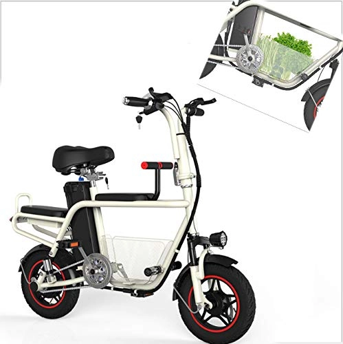 Vélos électriques : FEZBD Vlo lectrique avec Bicyclette lectrique Pliante, 38 km, Cadre Pliant, rglage de la Vitesse APP, Bicyclette lectrique pour Moteur arrire 48V 580W, white10A(45km)