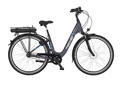 Vélos électriques : FISCHER Vélo électrique City ECU 1401, Anthracite, 28 Pouces, RH 44 cm, Moteur Avant 20 Nm, Batterie 36 V