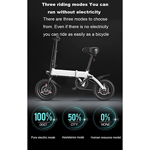 Vélos électriques : FMOPQ 250W Electric Bike FoldableLightweight 14 inch Aluminum Alloy Disc Electric Bicycle 36V Lithium Electric Bike (Color : Silver White Size : Single Speed) (Purple Single Speed)