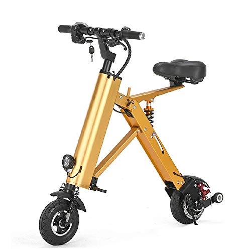 Vélos électriques : FUJGYLGL Adulte Petit Portable Scooter électrique, Corps en Alliage d'aluminium, Pliable, Batterie au Lithium-Powered, Poids léger, Une Bonne Absorption de Choc Effet