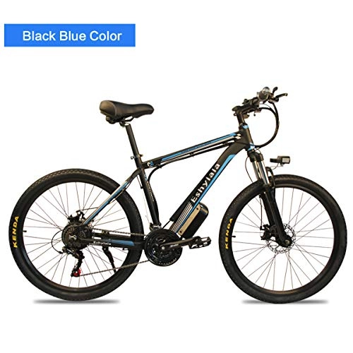 Vélos électriques : FYJK Électrique VTT, vélo électrique avec Batterie Amovible au Lithium-ION pour Les Adultes, Blackblue36v350w10ah