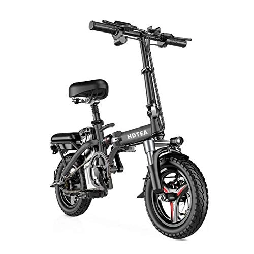 Vélos électriques : FZC-YM Vélos électriques pour Adultes, vélo électrique Pliant, vélo électrique de 14 Pouces, vélo électrique de Banlieue, Moteur sans balais 48 V / 250 W