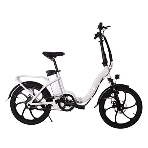 Vélos électriques : FZYE 20 Pouces pliants Vélos électriques, 250W Moteur Bicyclette Batterie Lithium-ION Amovible City Cyclisme Adultes Sports Loisirs, Blanc