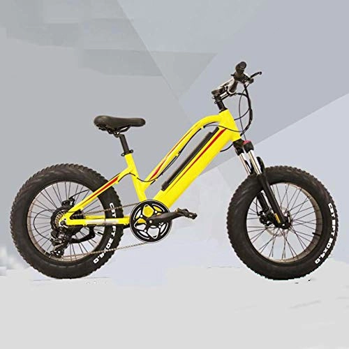 Vélos électriques : FZYE 20 Pouces Vélos Électriques, 36V 10.4 A Alliage d'aluminium Bicyclette 4.0 Pneus LCD Instrument Sports Loisirs Cyclisme, Jaune