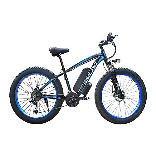 Vélos électriques : FZYE 26 Pouce Vélos électriques Montagne, Bicyclette 48v / 1000W Adultes Sports et Loisirs, Bleu
