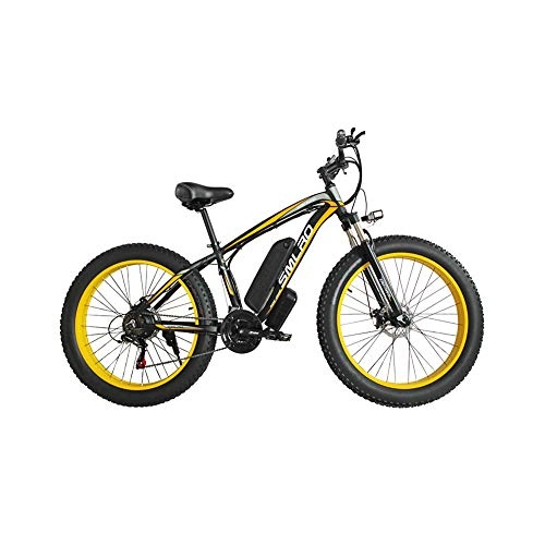Vélos électriques : FZYE 26 Pouce Vélos électriques Montagne, Bicyclette 48v / 1000W Adultes Sports et Loisirs, Jaune