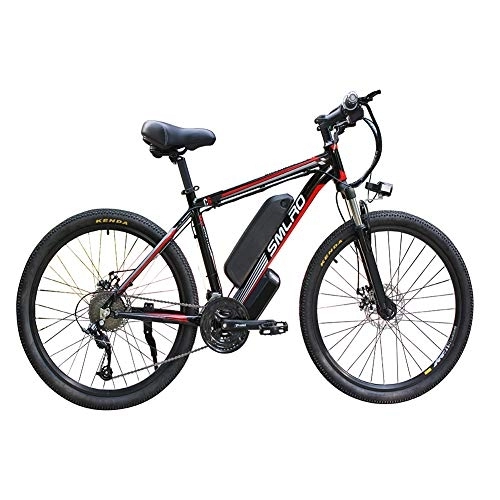 Vélos électriques : FZYE 26 vélos Inchelectric 48V Amovible Batterie Lithium-ION, Vélo Moto vélos pour Travail Voyage randonnée vélo Affichage LED Sports et Loisirs, Rouge