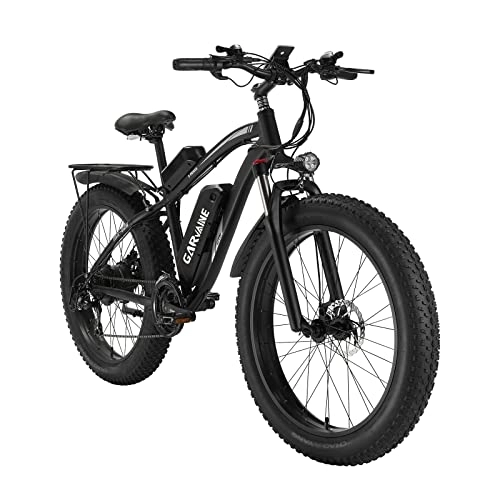 Vélos électriques : GAVARINE Fat Tire Vélo Électrique, VTT pour Adultes à Grande Vitesse, avec Écran LCD et Siège Arrière Relevable, Système de Freinage Hydraulique Avant et Arrière XOD (Noir)