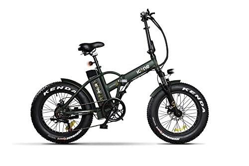 Vélos électriques : giordanoshop Fat-Bike Vélo électrique Pliable à pédale assiste 20" 250 W Icon.E Marines Green S Vert