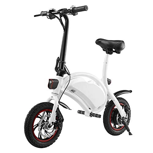 Vélos électriques : GJBHD Bicyclette D'quilibre lectrique Pliable Deux Roues en Alliage D'aluminium Impermable l'eau Portable Mle Et Femelle Vhicule lectrique Adulte White 12 inches