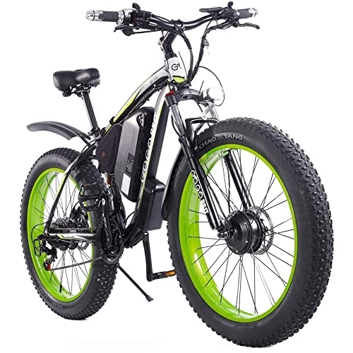 Vélos électriques : GOGOBEST GF700 Vélo de Montagne Electrique pour Adultes, 26" Fat Bike Electrique, Shimano 7 Vitesses, Freins Hydrauliques et Fourche à Suspension (Green)