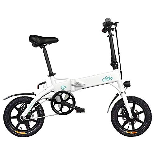 Vélos électriques : GoZheec D1 Vélo électrique, Pliable Ebike avec 10.4Ah Li-ION Batterie 250W, Trois Modes de Fonctionnement, 14 Pouces avec lumière LED Avant pour Adulte (Blanc)