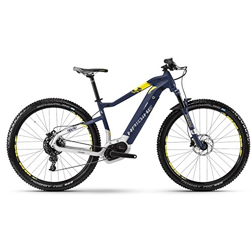 Vélos électriques : haibike sduro hardnine 7.0E-Bike 500WH E de VTT Bleu / Citron / Argent mat, blau / citron / silber matt, 48 - L