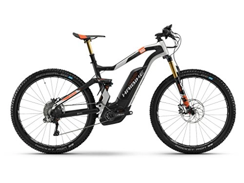 Vélos électriques : HAIBIKE xduro fullseven Carbone 10.0E-Bike 500WH E de VTT Carbone / Argent / Orange Mat, Carbon / Silber / Orange Matt, 45
