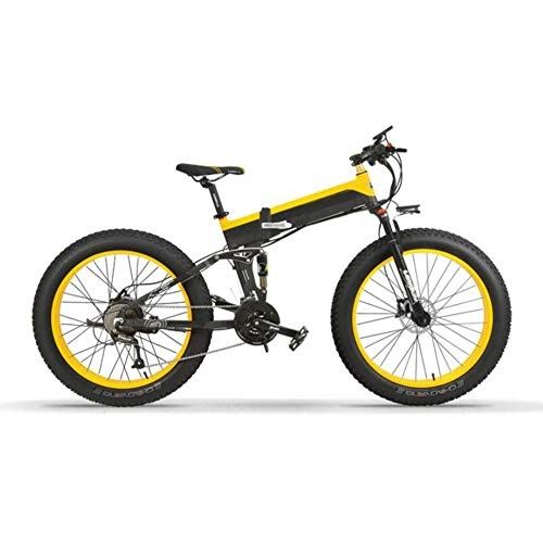 Vélos électriques : Heatile Pliable Vélo électrique Boost à 5 Vitesses Batterie Amovible Phare adaptatif à LED Batterie au Lithium 48V10AH Convient pour la Sortie vélo de Fitness au Travail