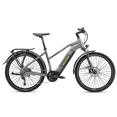 Vélos électriques : HEPHA E-Bike Trekking 7 Performance, vélo électrique de 708 Wh Batterie intégrée 90 Nm Moteur Central, soudage Lisse VTC, App Support, 10 Vitesse, Unisex 27.5 Pouces 2023 Lowstep (Gris foncé, L)