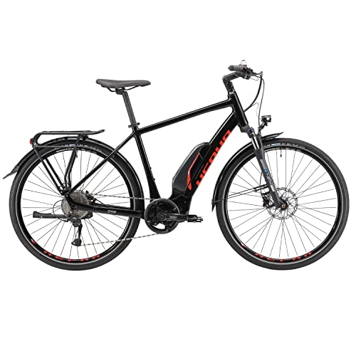 Vélos électriques : HEPHA Vélo électrique Trekking 3.0 pour homme Shimano E7000 Moteur central Pedelec 504 Wh Batterie amovible 10 vitesses 28" (noir, RH 52 cm)