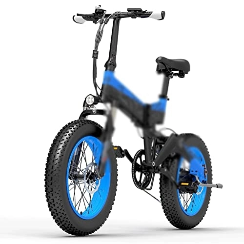 Vélos électriques : HESND ddzxc Vélo électrique 1000 W Moteur pliant Vélo électrique cyclomoteur électrique 48 V 15 Ah Aide électrique Vélo électrique Absorption des chocs Vélo électrique (couleur : noir bleu)