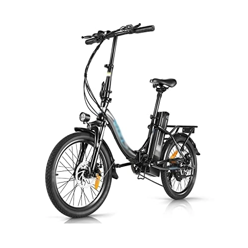 Vélos électriques : HESND zxc vélos pour adultes vélo électrique pliable vélo hybride (couleur : noir)