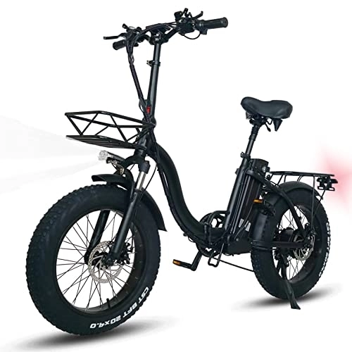 Vélos électriques : HFRYPShop Fat Bike Electrique 20 Pouces, Vélo Électrique Pliable à Entrée Basse, Batterie Lithium 720Wh (48 V 15Ah), 48V Moteur sans Balais 85N.m, Kilométrage de Recharge Jusqu'à 90KM avec Clignotant